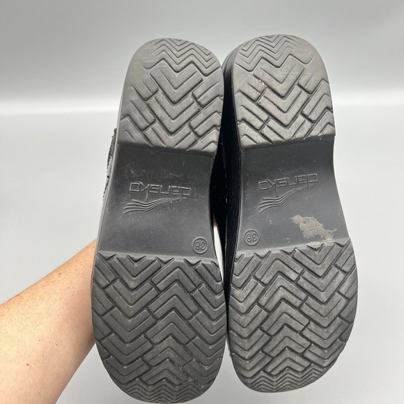 Dansko XP Black SZ 7.5 EUR 38 Black Shiny Patent Leather Clog Professional Shoe - Picture 11 of 11